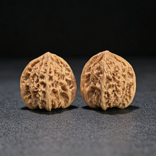 "Rosy Cloud Ridge" Xiayunling Low-Profile Wenwan Walnuts Pair | 39.0mm x 38.0mm | XYL-1105