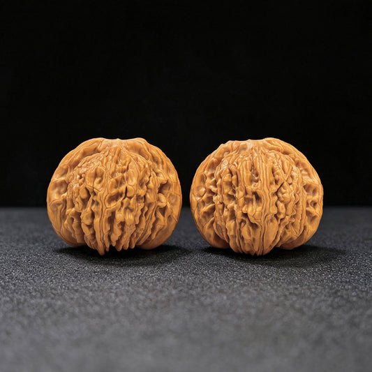 "Four-Tower Lionhead" Sizuelou Lionhead SZL-SY1C5 Low-Profile Wenwan Walnuts Pair | 47.0mm x 44.0mm | SZL-SY1C5