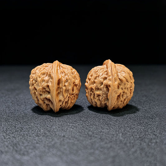 "Meteorite Ingot" Yuanshi Yuanbao Low-Profile Wenwan Walnuts Pair | 36.0mm x 36.0mm | YSYB-1102