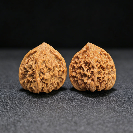 "Peach-Heart Concave Base Starry Sky" Taoxin Aodi Mantianxing Low-Profile Wenwan Walnuts Pair | 38.0mm x 37.0mm | MTX-1404