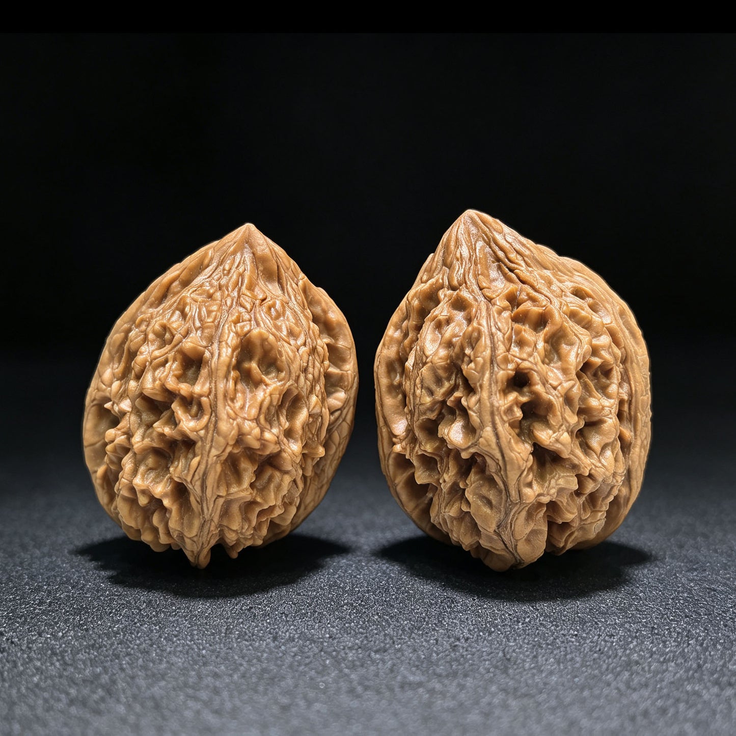 "Dagu Stone" Dagu Shi DGS-1601 Tall-Profile Wenwan Walnuts Pair | 39.0mm x 45.0mm | DGS-1601