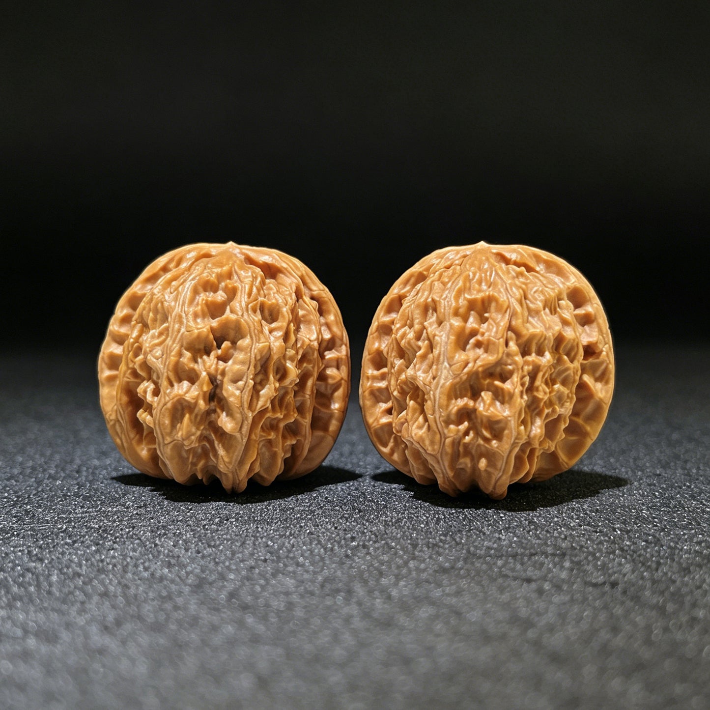 White Lion Head (Bai Shi Zi) Scholar Walnuts Pair | 36.0mm x 38.0mm | Compact Deep-Belly Format | Stock ID: BSZ-1103