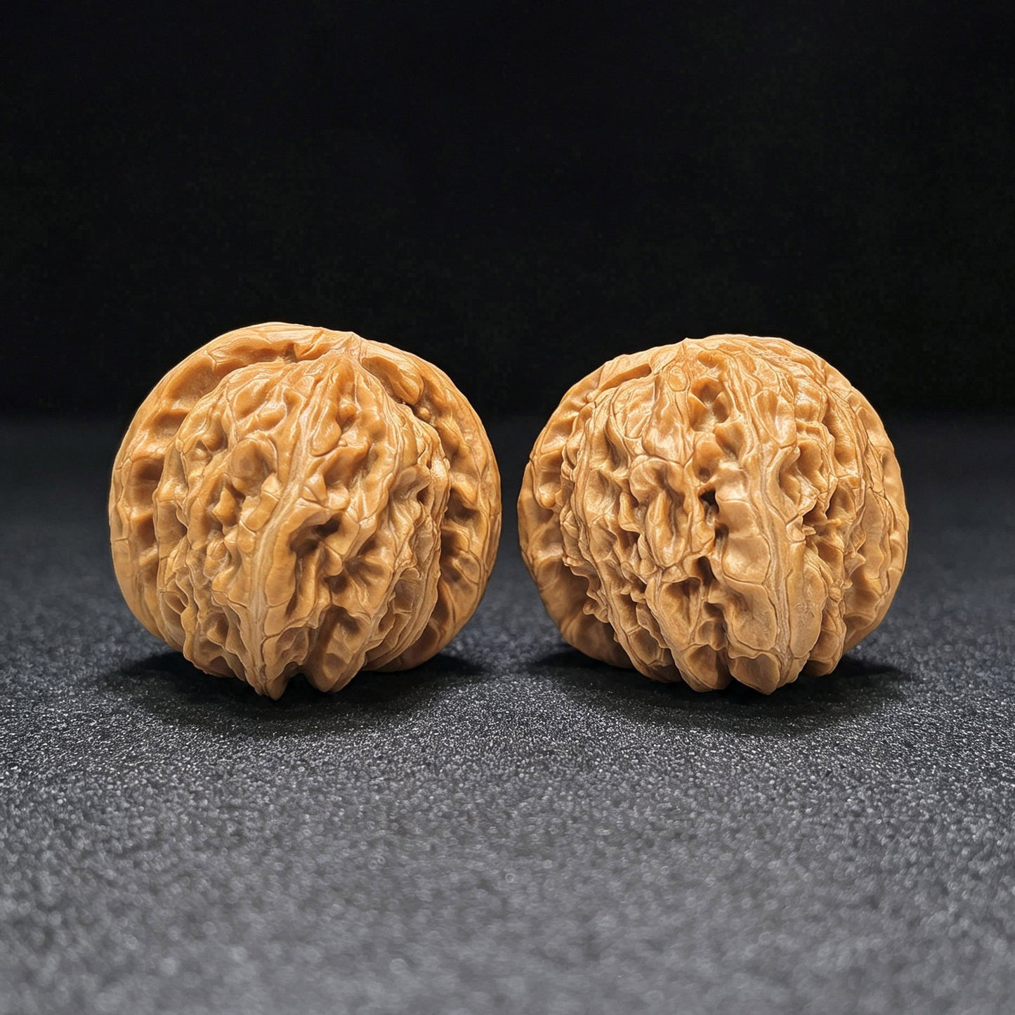 "Spherical White Lion" Qiu Xing Baishizi QXBSJ-1503C Low-Profile Wenwan Walnuts Pair | 41.0mm x 44.0mm | QXBSJ-1503C