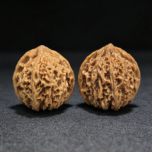 "Concave Base Peach Heart Starry Sky" Taoxin Aodi Mantianxing MTX-1407 Low-Profile Wenwan Walnuts Pair | 40.0mm x 37.0mm | MTX-1407