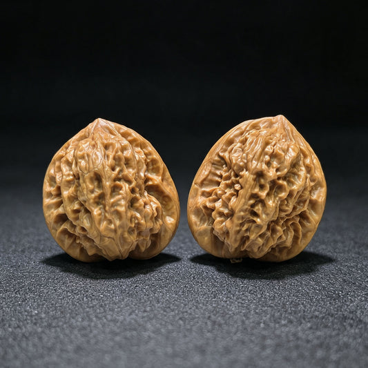 "Gecko x Luohan Head Hybrid" Bihou Luohantou BHLHT-1601 Low-Profile Wenwan Walnuts Pair | 37.0mm x 35.0mm | BHLHT-1601