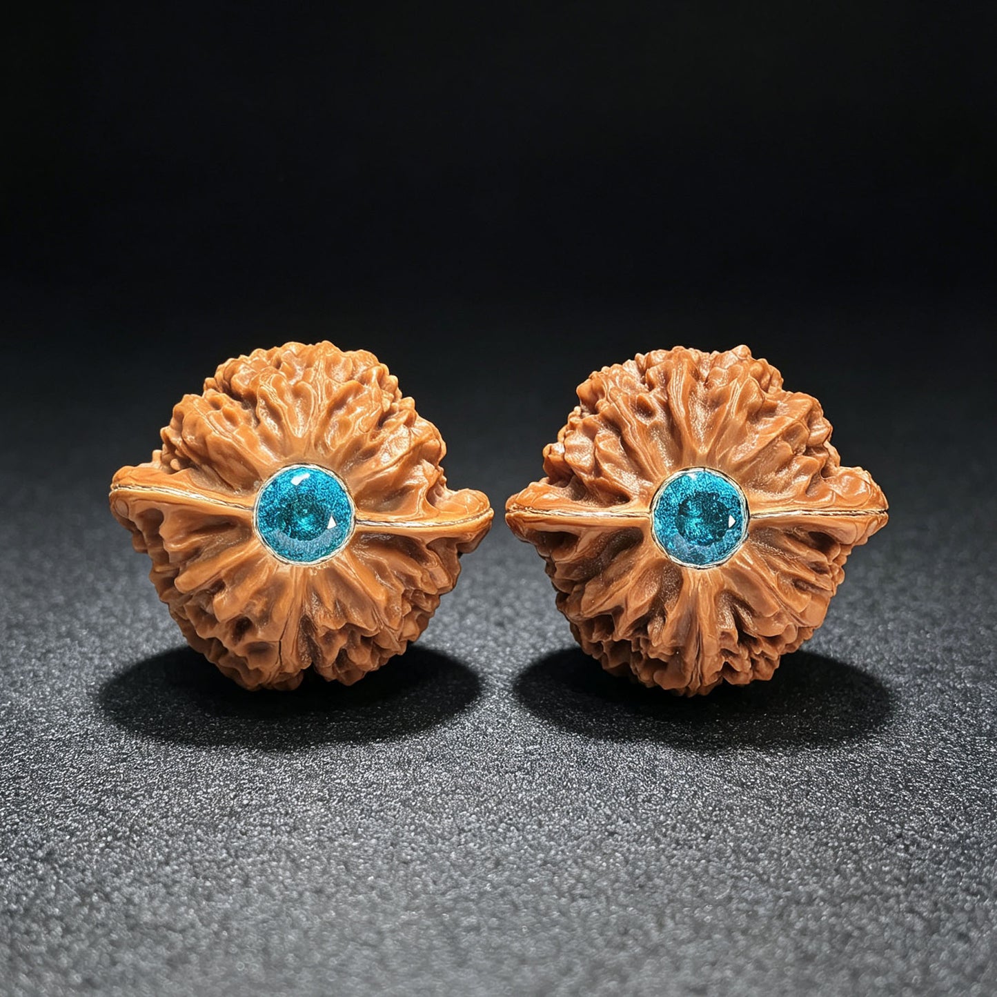"Palace Lantern Inlaid" Gongdeng Xiangqian Wenwan Walnuts Pair | 43.0mm x 39.0mm | GDXQ-101SY