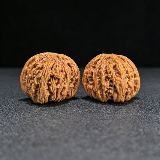 The Radiant "Ruby Fine-Line" Hongbaoshi Miwen Compressed Collector Pair | 41.0mm x 41.0mm | HBS-1401