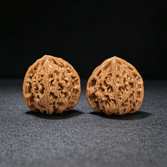 "Water Dragon Texture" Shui Long Wen SLW-1502C Low-Profile Wenwan Walnuts Pair | 40.0mm x 39.0mm | SLW-1502C