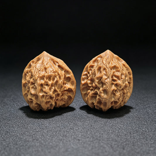"White Snake Valley" Baishegu BSG-1601 Low-Profile Wenwan Walnuts Pair | 36.0mm x 39.0mm | BSG-1601