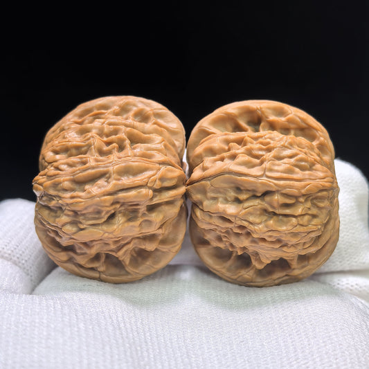 "Classic Millstone" Mopan Low-Profile Wenwan Walnuts Pair | 39.0mm x 38.0mm | MP-1504C