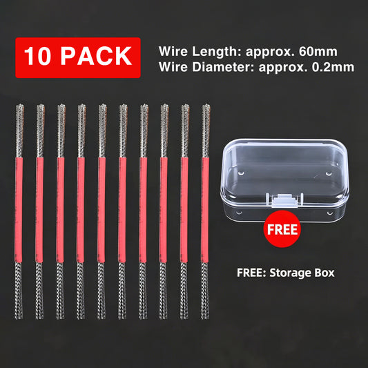 Precision 304 Stainless Steel Crevice Cleaning Wire Brushes | Customizable Micro-Brush 10-Pack