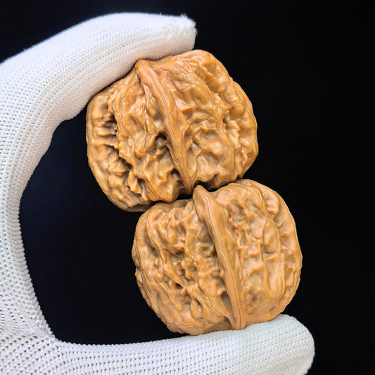 "Pinggu Square" Pinggu Fangkuai PGFK-1501C Low-Profile Wenwan Walnuts Pair | 31.0mm x 40.0mm | PGFK-1501C