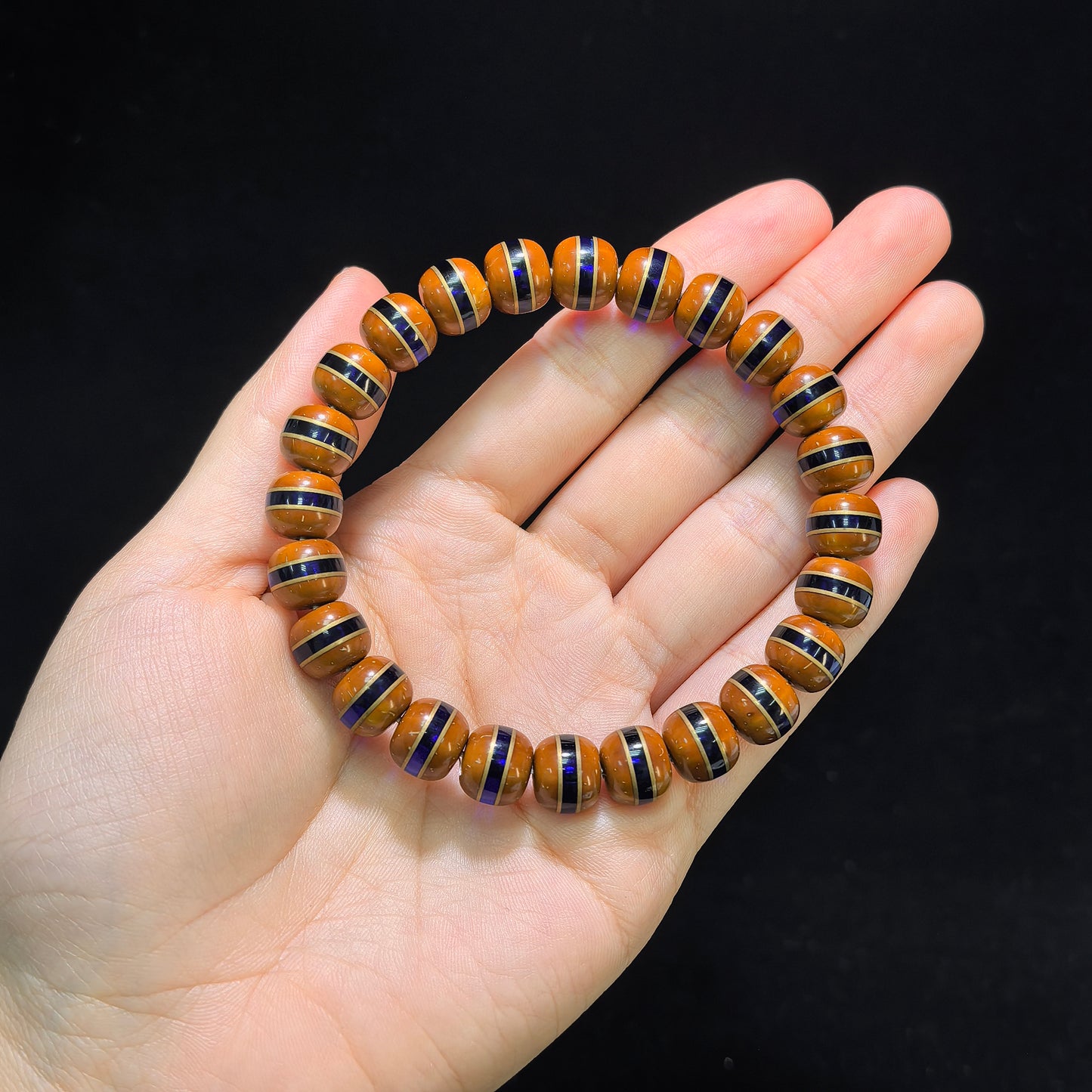 The Avant-Garde "Klein Blue" Zijinshu Choker & Prayer Strand | 10.0mm x 24-Piece Barrel Beads | ZJSSC-101H