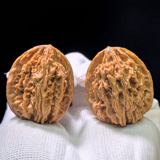 "Eight-Ribbed Skyway" Tongtianba Eight-Ribbed Wenwan Walnuts Pair | 32.0mm x 32.0mm | TTB-1101