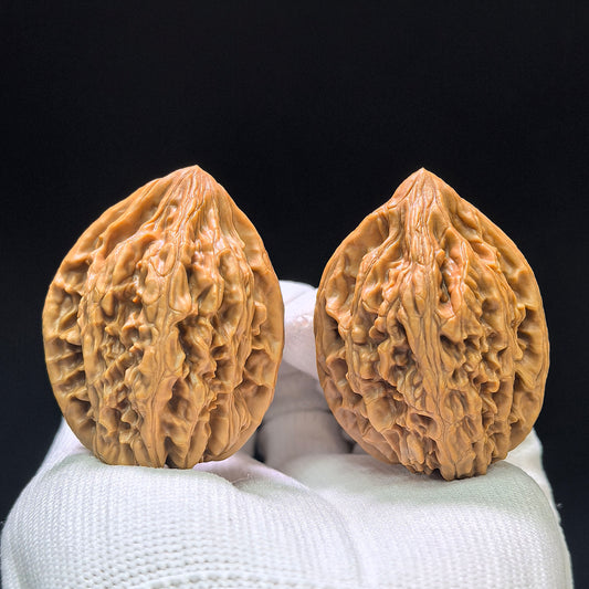 "Beijing Chicken Heart" Beijing Jixin Wenwan Walnuss-Paar | 36.0mm x 36.0mm | BJJX-1103