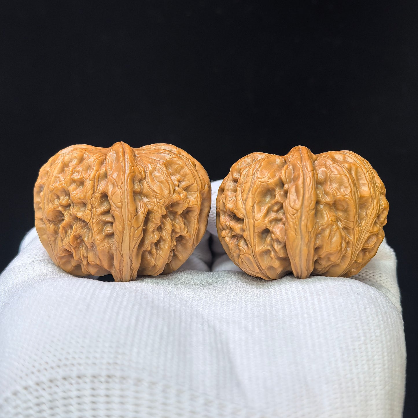 "Gold Ingot" (Yuan Bao) Scholar Walnuts Pair | 38.0mm x 42.0mm | Deep-Belly Low-Profile Stance | Stock ID: YB-SY1C8