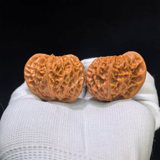 "Palace Lantern Butterfly Smooth-Sailing" (Gongdeng Hudie Yifan) Scholar Walnuts Pair | 39.0mm x 37.0mm | Singularities Grade Masterpiece | Stock ID: GDHDYF-CG205E