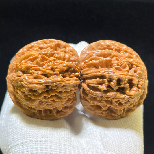 "Four Towers" Sizuolou Lion Head Wenwan Walnuts Pair | 44.0mm x 41.0mm | SZL-1107