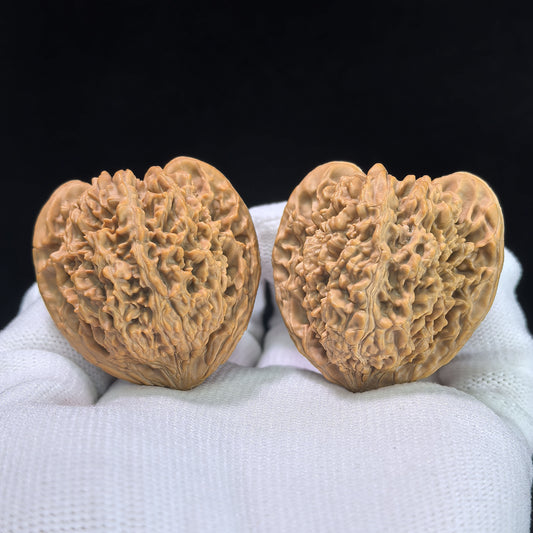 "Peach Heart Concave Base Starry Sky" Mantianxing Wenwan Walnuts Pair | 38.0mm x 37.0mm | MTX-1410