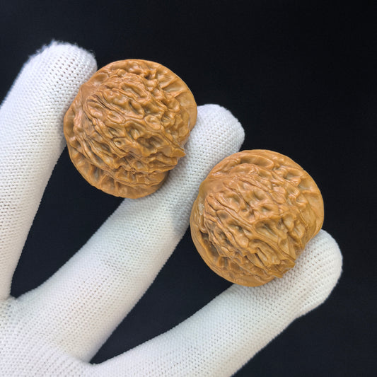 "Yearning Love" (Xiang Si) Scholar Walnuts Pair | 33.0mm x 32.0mm | Miniature Pocket Format (Shou Nian) | Stock ID: XS-SY1C2