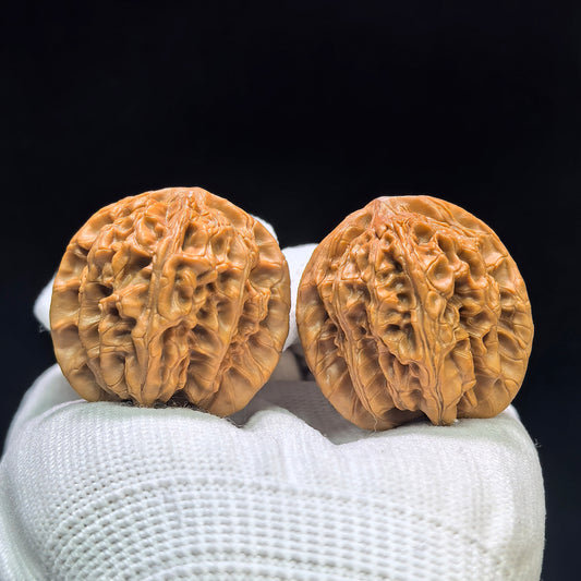 "Nuwa Stone" Nüwashi NWS-1601 Low-Profile Wenwan Walnuts Pair | 35.0mm x 34.0mm | NWS-1601
