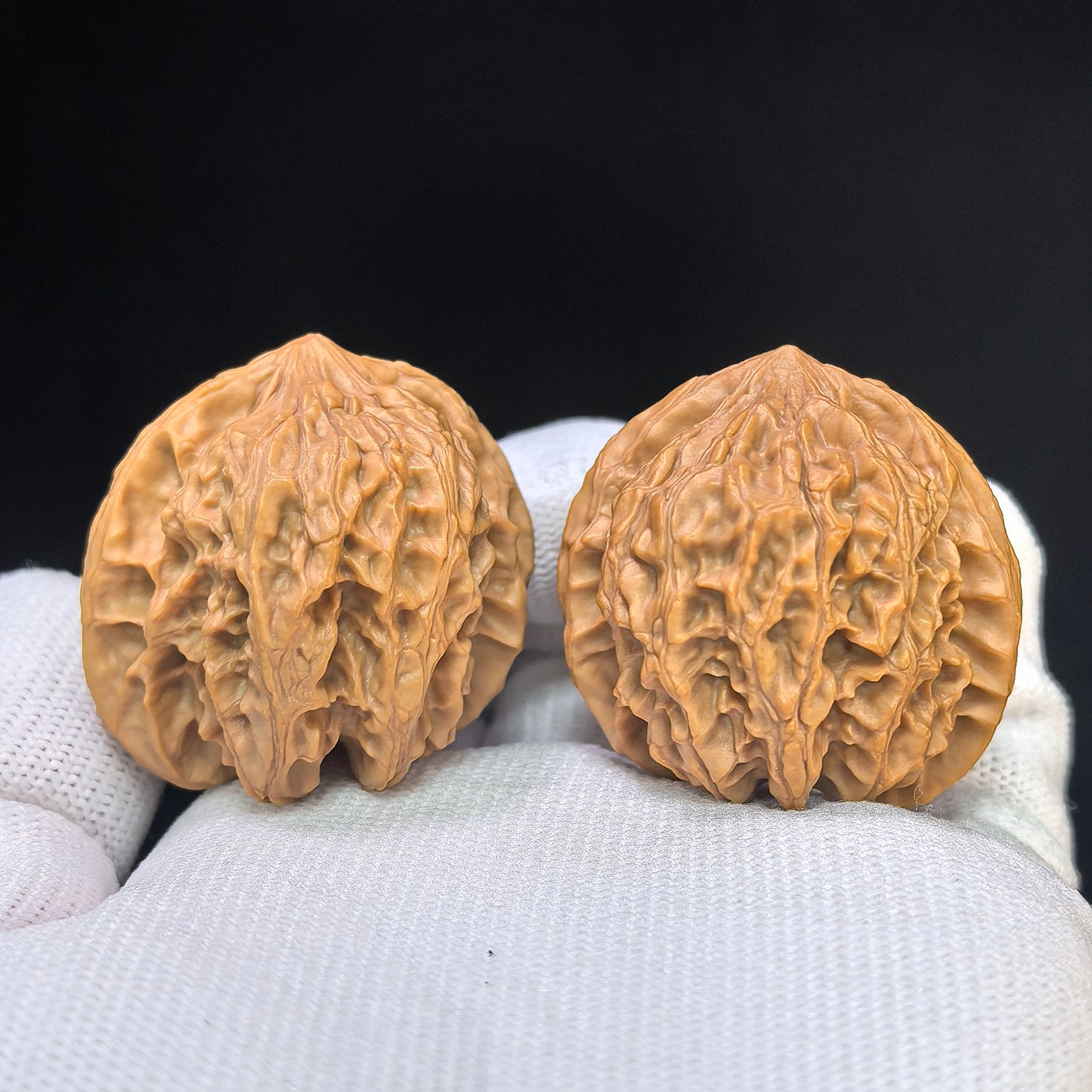 "Timber Wolf" (Xiao Ye Lang) Scholar Walnuts Pair | 36.0mm x 34.0mm | Compact Low-Profile Stance | Stock ID: YL-SY1B2
