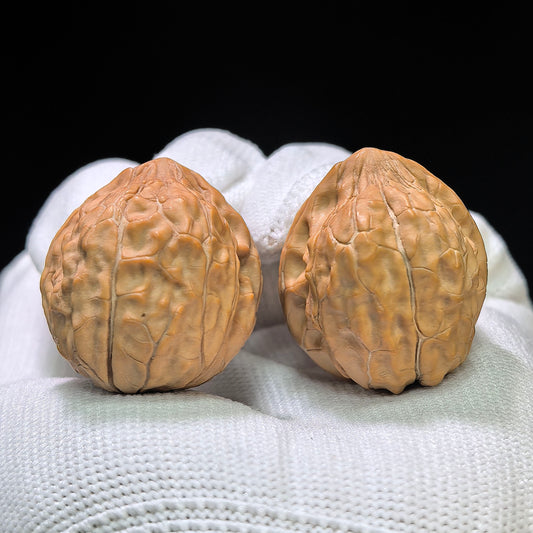 "Mini Turtle Shell Texture" Xiuzhen Gujiaowen XZGJW-1601 Pocket-Sized Wenwan Walnuts Pair | 29.0mm x 34.0mm | XZGJW-1601