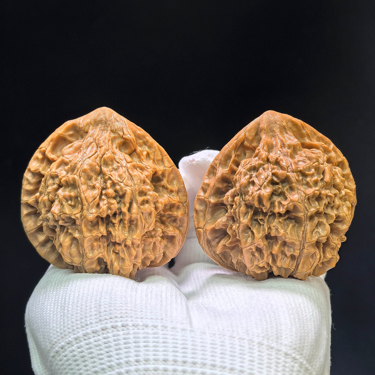 "Large Official Hat Peach Heart Concave Base" Daguanmao Taoxin Aodi Wenwan Walnuts Pair | 50.0mm x 43.0mm | ADDGM-1101