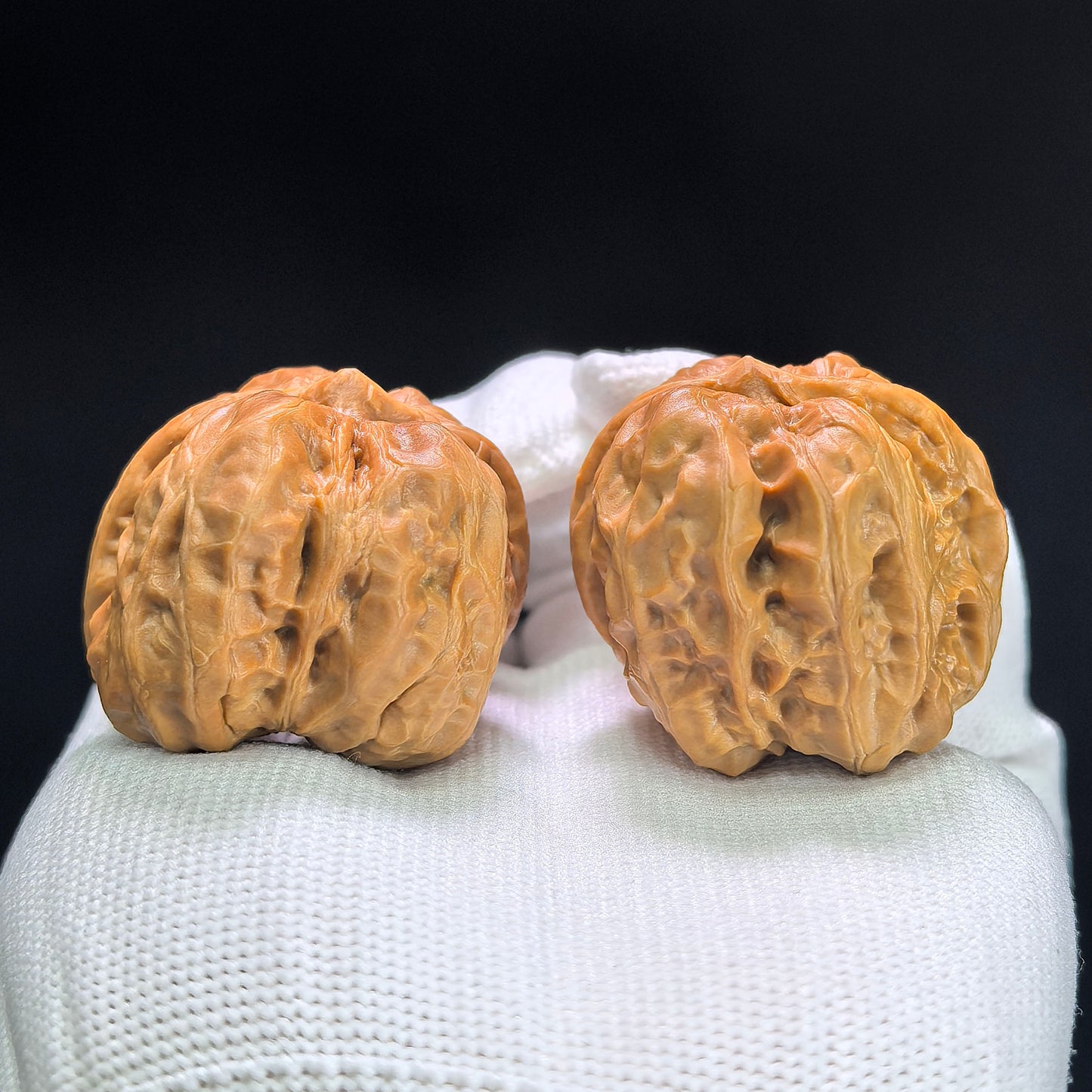 "Toad Head" Hama Tou W-1404 Low-Profile Wenwan Walnuts Pair | 36.0mm x 38.0mm | W-1404