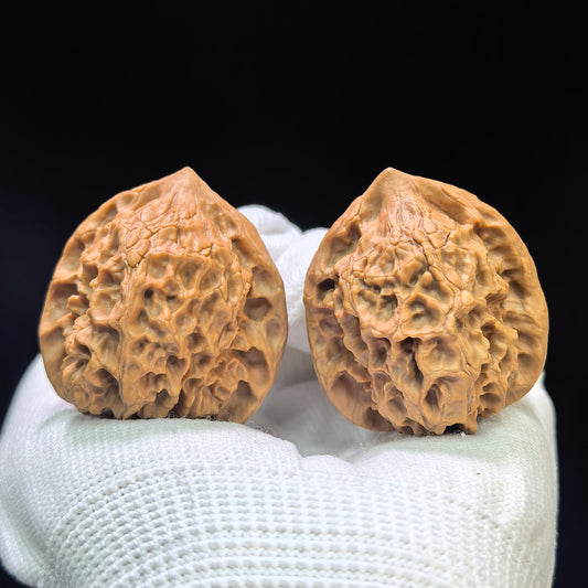"White Snake Valley" Baishegu BSG-1601 Low-Profile Wenwan Walnuts Pair | 36.0mm x 39.0mm | BSG-1601
