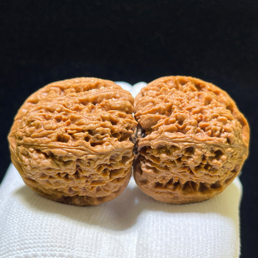 The Renowned "Red-Shell Nanjiang Stone" Hongke Nanjiangshi Heritage Pair | 40.0mm x 39.0mm | HPNJS-1101