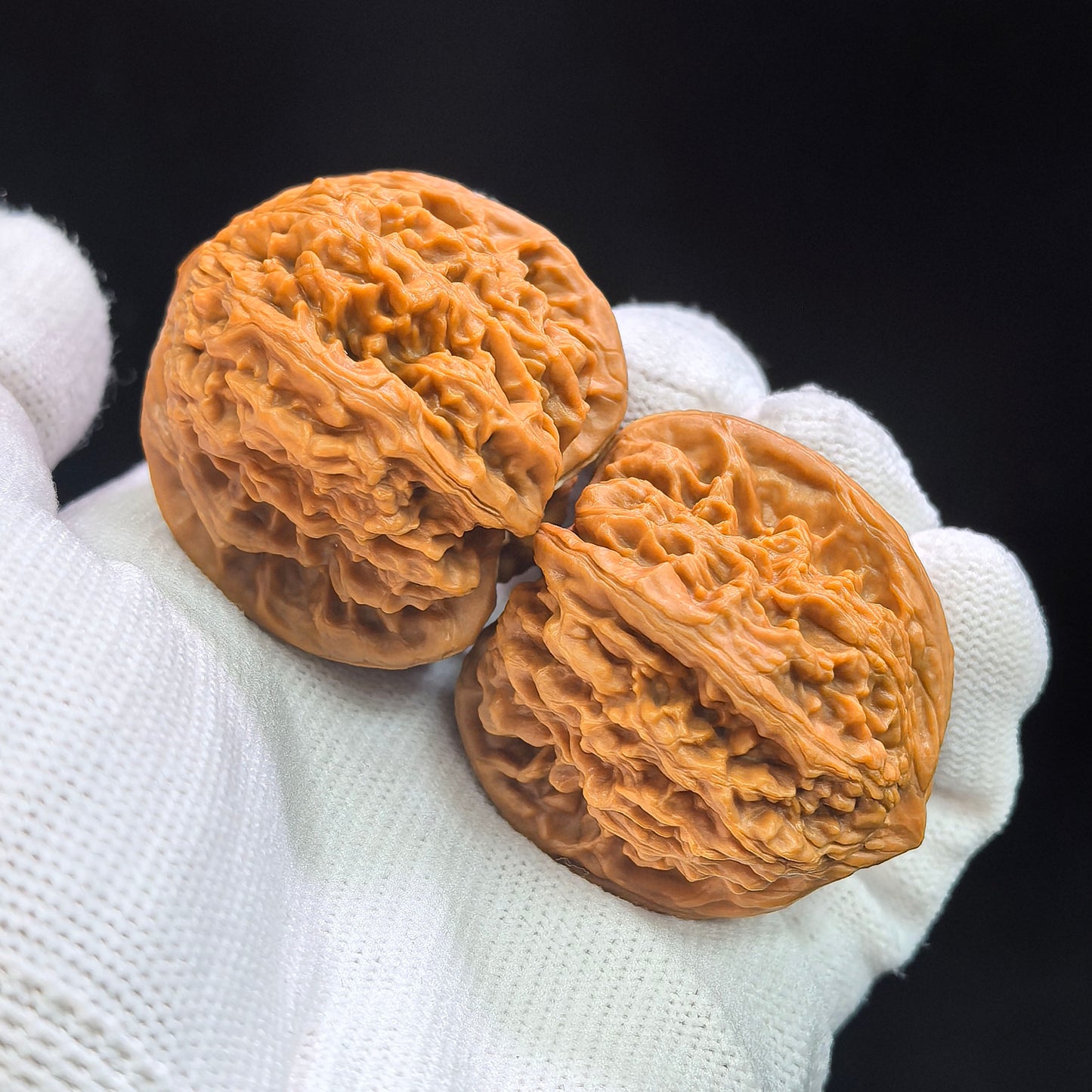 "Taihang Coarse Vein" Taihang Cujin DXCJ-17A4C Low-Profile Wenwan Walnuts Pair | 39.0mm x 39.0mm | DXCJ-17A4C