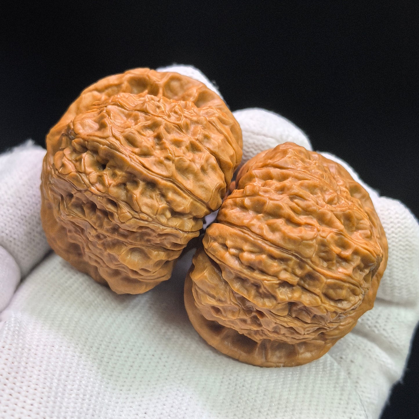 "Concave Base Pumpkin Dun" Aodi Nanguadun BDNGD-17G5 Low-Profile Wenwan Walnuts Pair | 43.0mm x 43.0mm | BDNGD-17G5