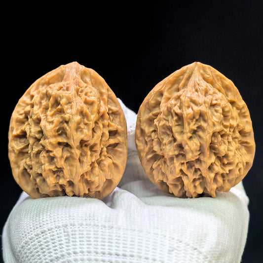 "Luohan Head" Luohantou LHT-1601 Low-Profile Wenwan Walnuts Pair | 42.0mm x 40.0mm | LHT-1601
