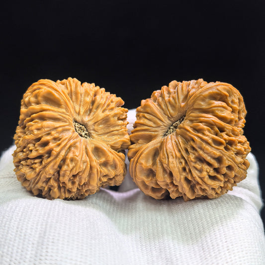 "Concave Base Peach Heart Nanjiangshi" Aodi Taoxin Nanjiangshi BDTXNJS-17B8C Low-Profile Wenwan Walnuts Pair | 46.0mm x 43.0mm | BDTXNJS-17B8C