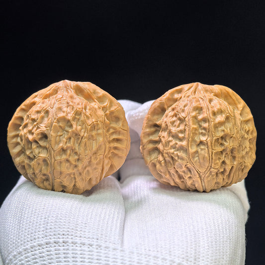 "Pumpkin Dun" Nanguadun NGD-1108 Low-Profile Wenwan Walnuts Pair | 47.0mm x 46.0mm | NGD-1108