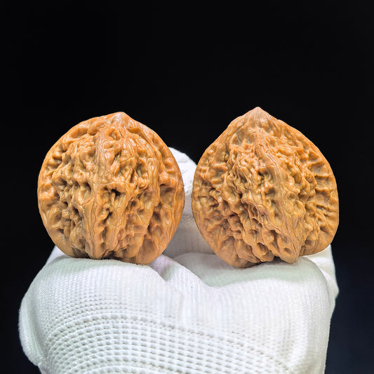 "Golden Noble" Jin Gongzi JGZ-1601 Low-Profile Wenwan Walnuts Pair | 40.0mm x 39.0mm | JGZ-1601