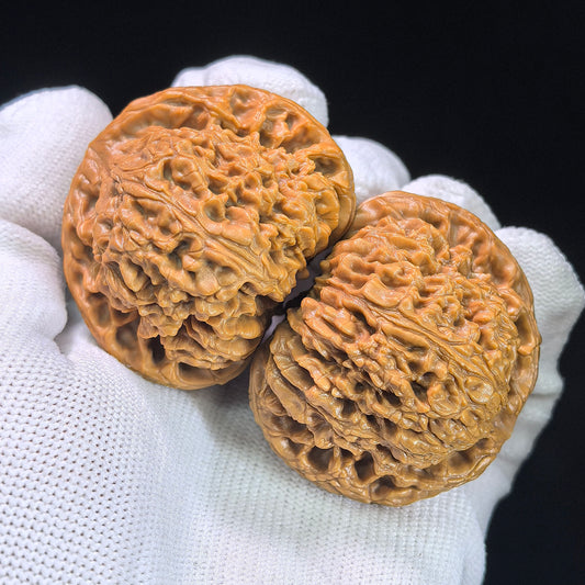 Nanjiangshi Scholar Walnuts "Spherical Heart" Variant | Premium Select 46.0mm x 43.0mm | Stock ID: NJS-1303C