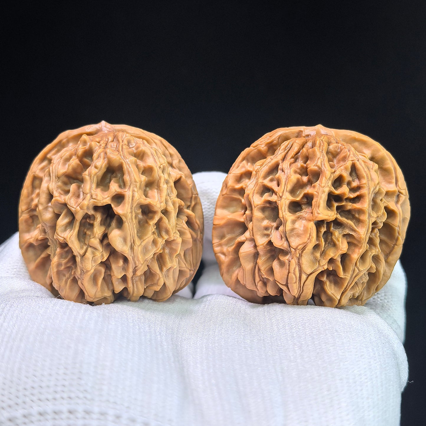 Bai Shou Lion Head (Hundred Longevity) Scholar Walnuts Pair | 45.0mm x 43.0mm | Stock ID: BSSZT-1401