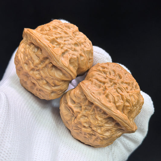 "Pumpkin Dun" Nanguadun NGD-17C7C Low-Profile Wenwan Walnuts Pair | 39.0mm x 43.0mm | NGD-17C7C