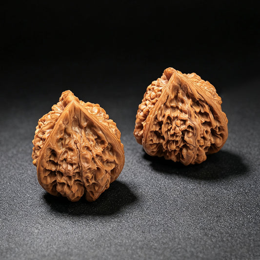 Three-Ribbed Official's Hat (Guanmao Sanling) Scholar Walnuts Pair | 38.0mm x 33.0mm | Collector Grade Masterpiece | Stock ID: GM-801S