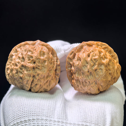 "Little Pumpkin Mound" Xiao Nanguadun Low-Profile Wenwan Walnuts Pair | 36.0mm x 38.0mm | NGD-1105
