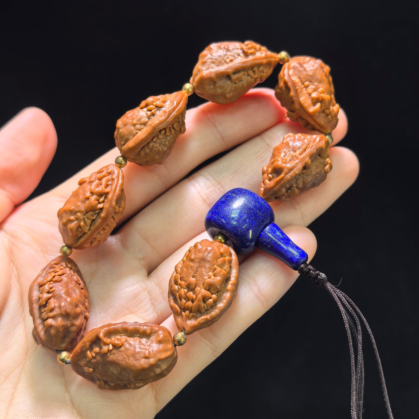 The Royal "Kylin Horn Embroidered Shoe" Qilin Jiao Hand-String (Zhijin Stone) | 19mm x 7-Piece | QLJSC-401E