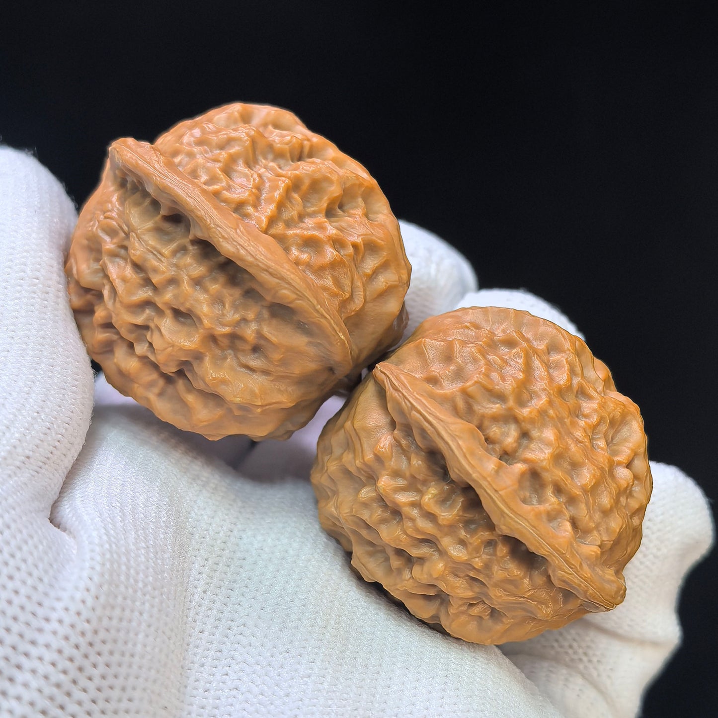 "Porcelain Doll" Ciwawawa Pocket Low-Profile Wenwan Walnuts Pair | 37.0mm x 35.0mm | CWW-SY1B4