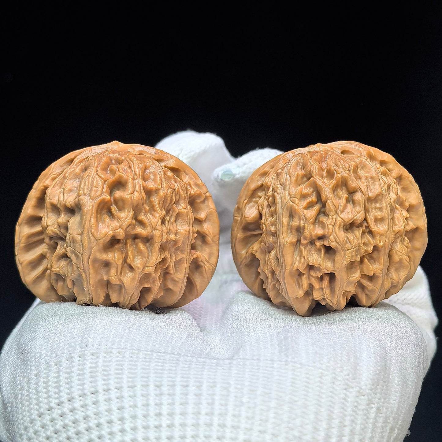 "Spherical White Lion" Qiuxing Baishizi Low-Profile Wenwan Walnuts Pair | 41.0mm x 41.0mm | QXBSJ-1502C