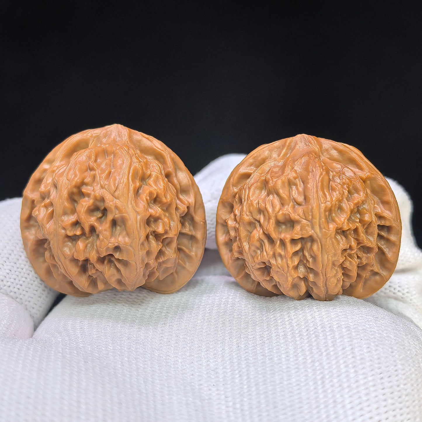 "Peach-Heart Palace Lantern" Taoxin Gongdeng Pocket Low-Profile Wenwan Walnuts Pair | 35.0mm x 35.0mm | GD-SY1B10