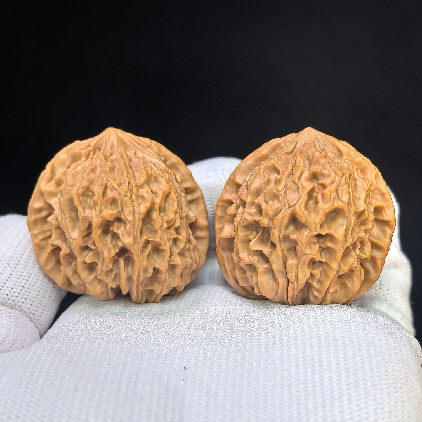 "Timber Wolf" (Xiao Ye Lang) Scholar Walnuts Pair | 36.0mm x 34.0mm | Compact Low-Profile Stance | Stock ID: YL-SY1B2
