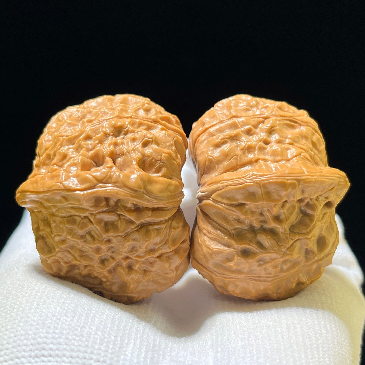 "Pumpkin Block / Stool" Nanguadun NGD-1110 Low-Profile Wenwan Walnuts Pair | 41.0mm x 44.0mm | NGD-1110