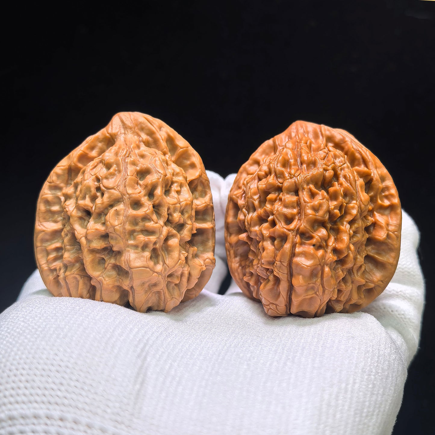 "Kylin Texture Vulture" Qilinwen Zuoshandiao Wenwan Walnuts Pair | 43.0mm x 42.0mm | QLWZSD-CG217E