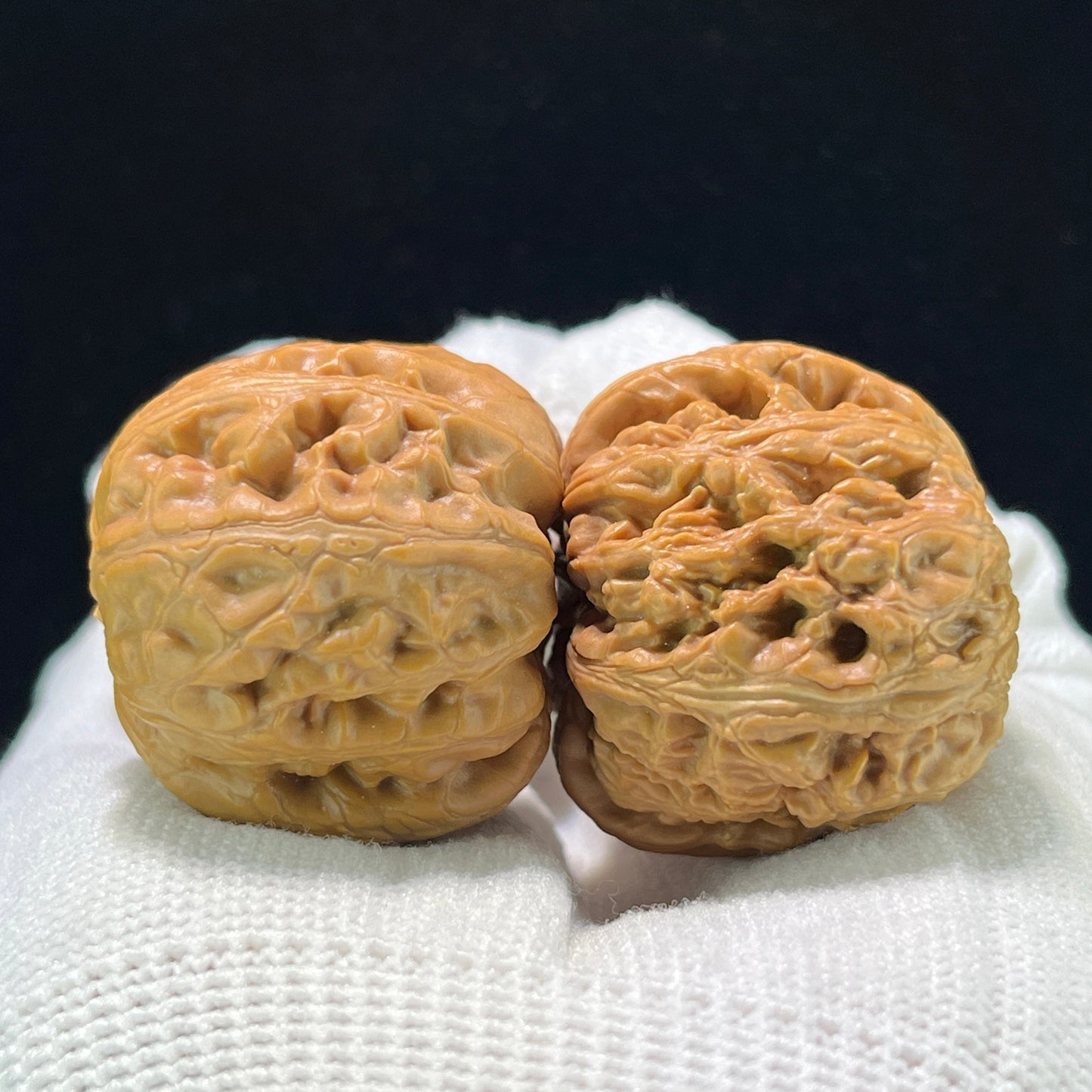 Pinggu Yuanbao (Gold Ingot) Scholar Walnuts Pair | 34.0mm x 37.0mm | Stock ID: PGYB-1104